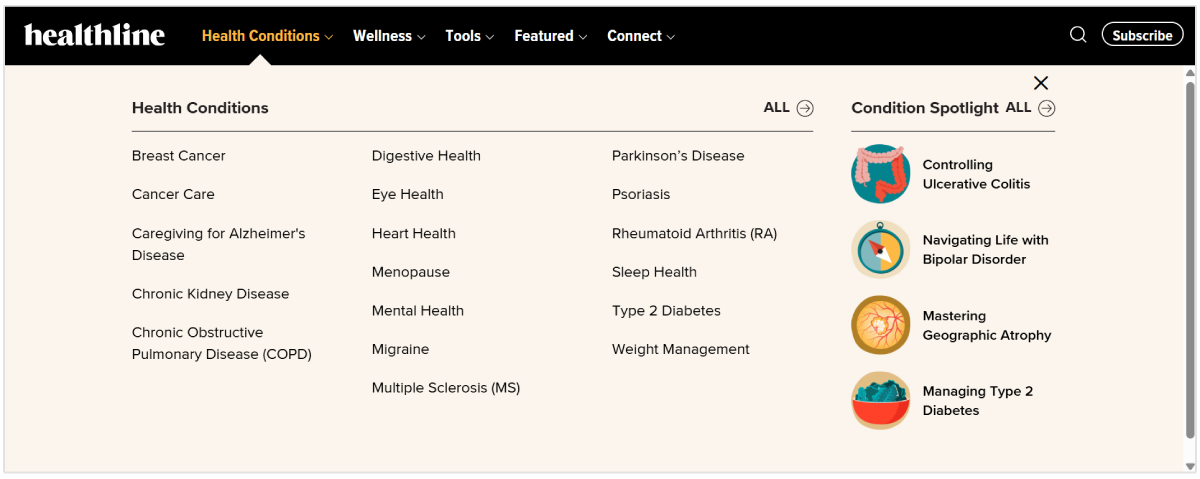 Healthline condiciones de salud